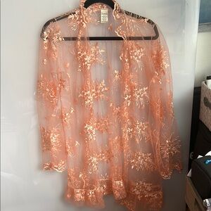 Taopan Ana Brandt Sheer Floral Embroidered robe